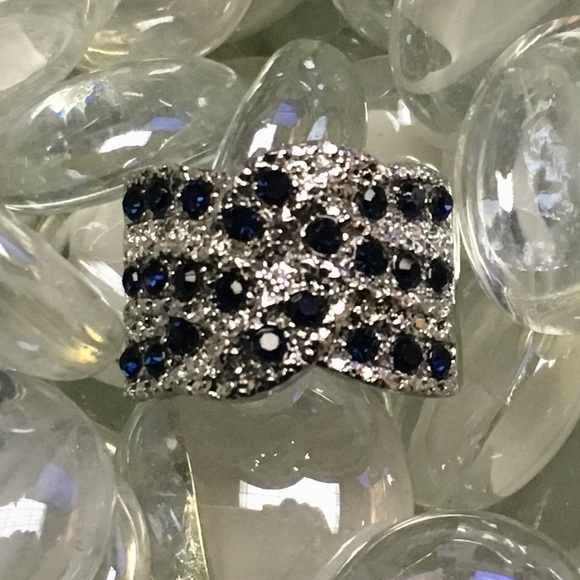 925 Silver plated ring with White & Blue topaz - Picture 7 of 7